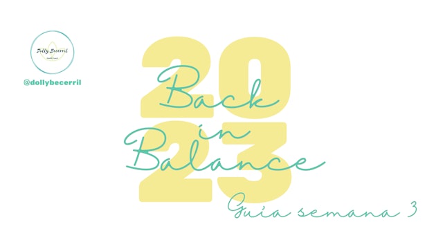Guía semana 3 "Back in Balance"