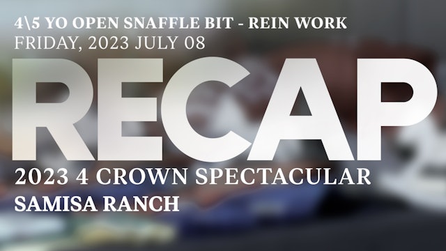 RECAP 4 Crown Spectacular 2023 - NRCHA-ERCHA 4\5 YO OPEN SNAFFLE - REIN WORK