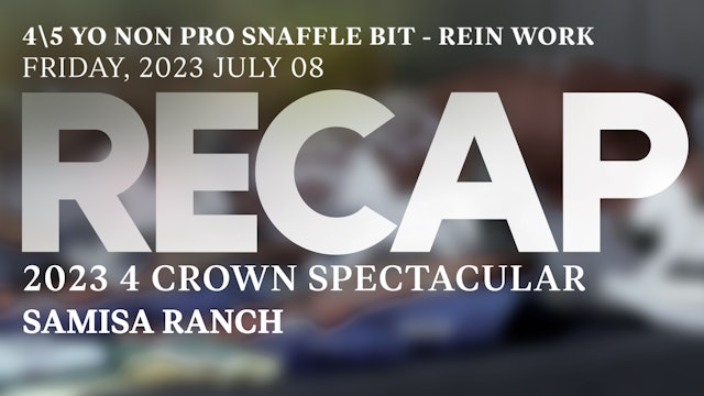 RECAP 4 Crown Spectacular 2023 - NRCHA-ERCHA 4\5 YO NON PRO SNAFFLE - REIN WORK