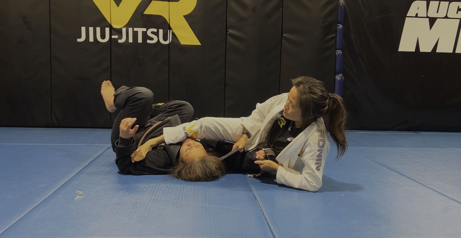 Collar and Sleeve Sweep to S-mount Armbar or Mounted Triangle