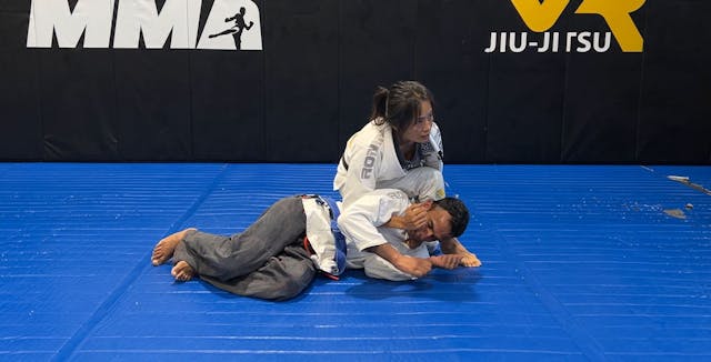 Helicopter Choke from side control top