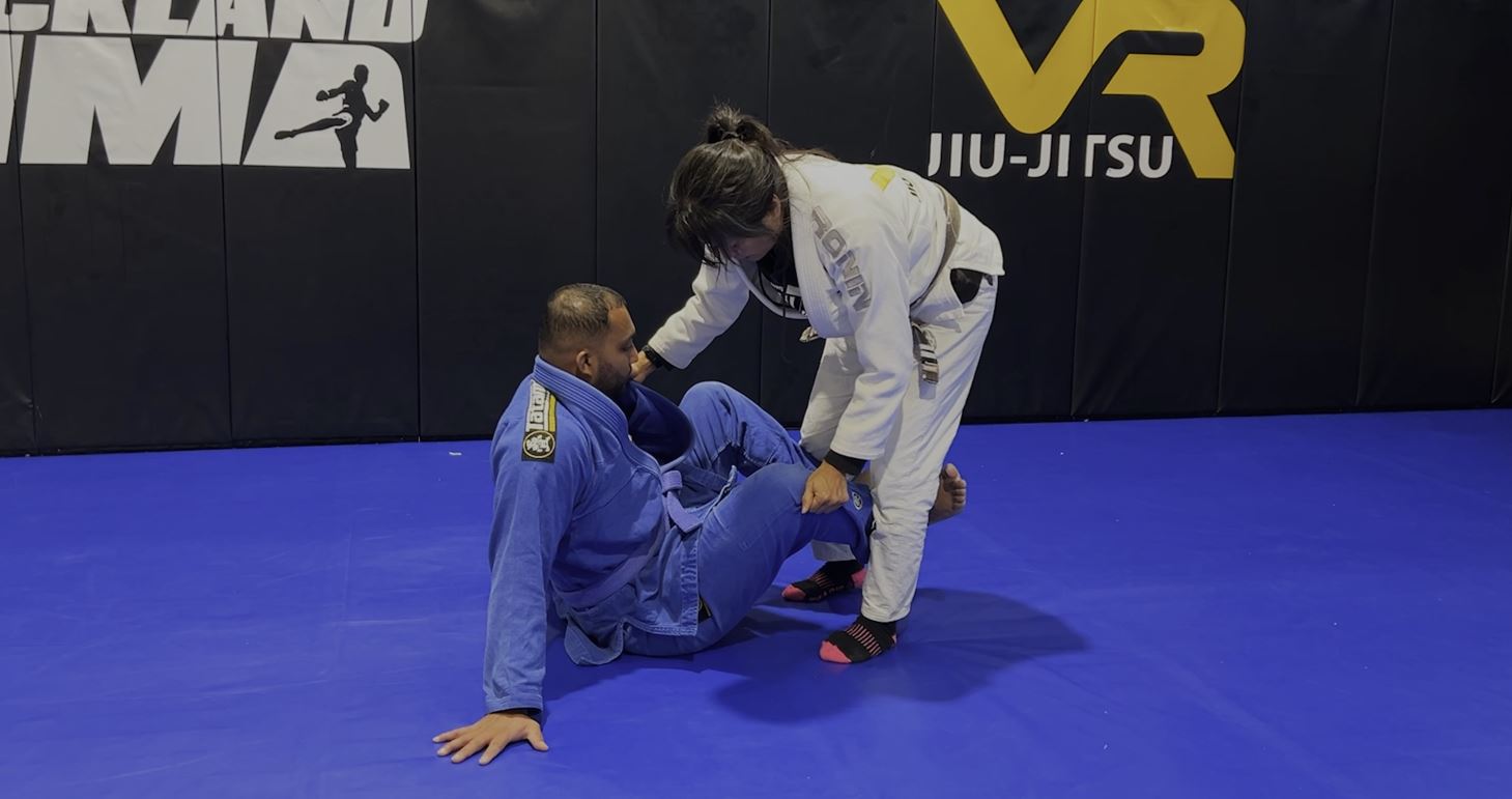 X Pass or Knee Cut from Double Butterfly Hooks from Standing