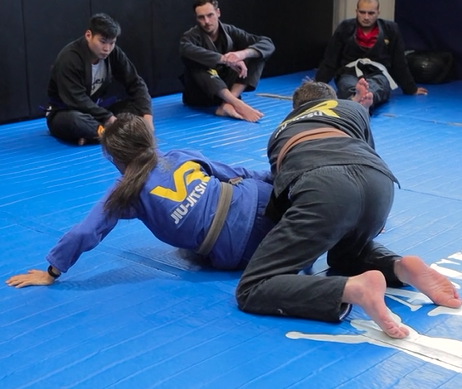 Stiff Arm to Elbow Push escape from side control