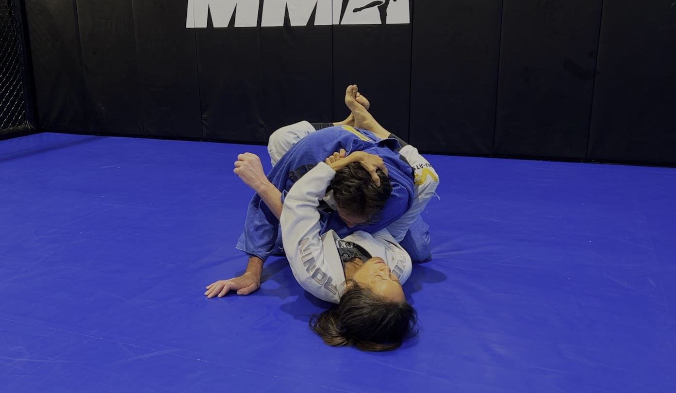 Brabo Choke using opponent's lapel from top or bottom positions