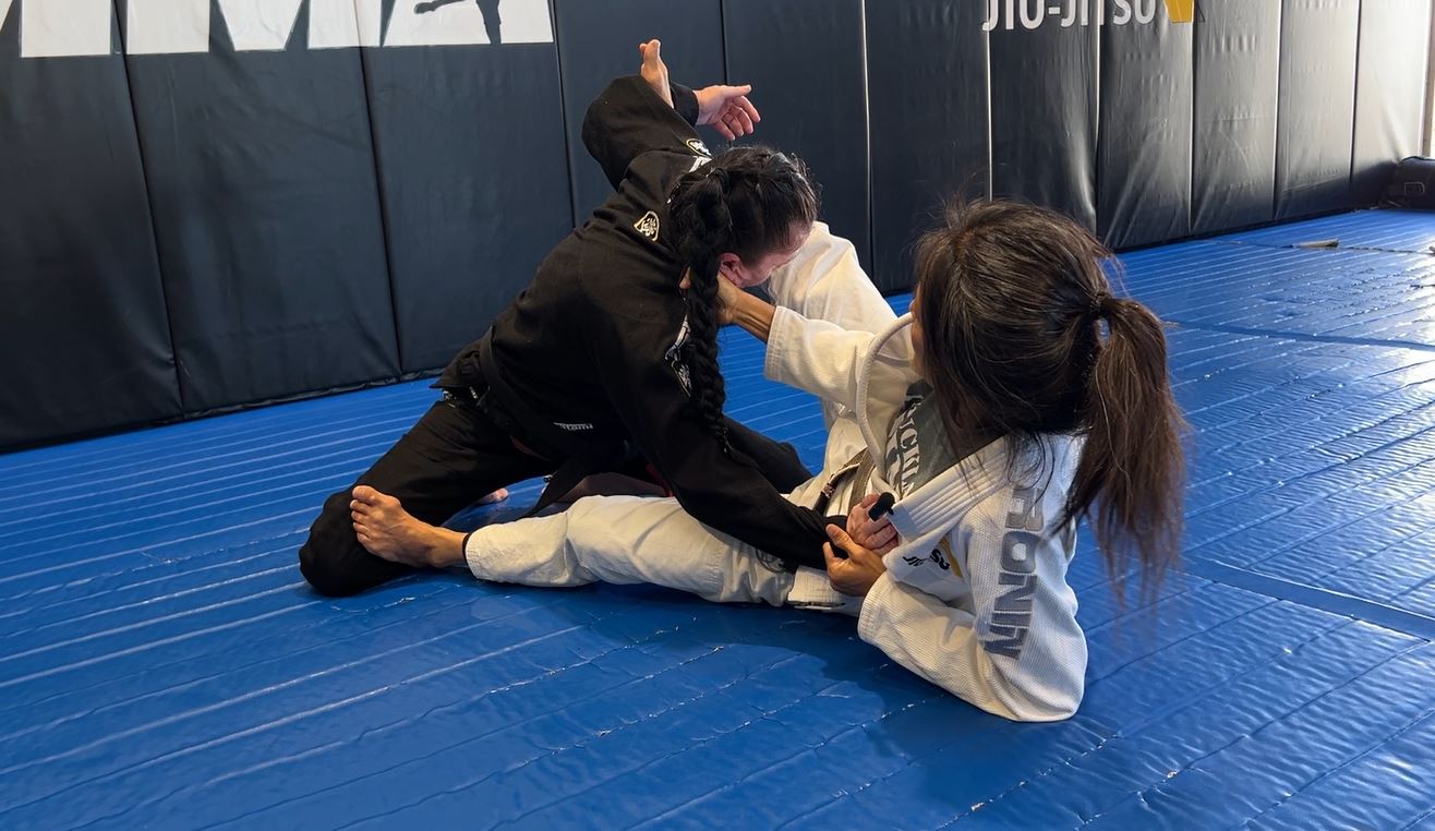 Scissors Sweep using foot on bicep with Triangle option