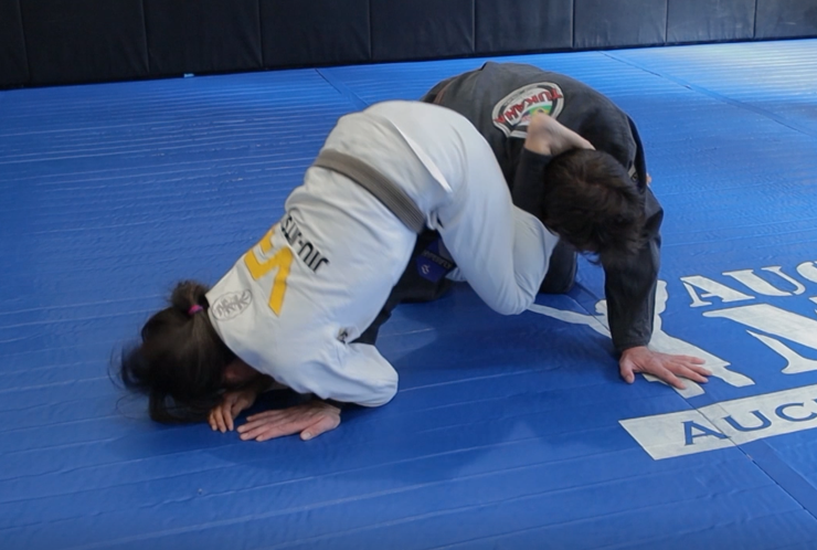 Knee Shield to Underhook to Belly-Down or Rolling Armbar