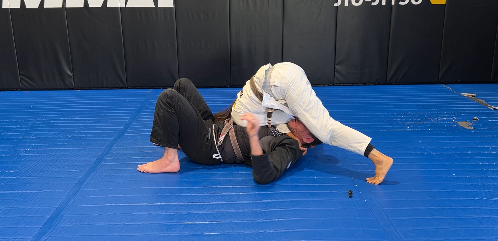 North South Choke from top using opponent's lapel or collar