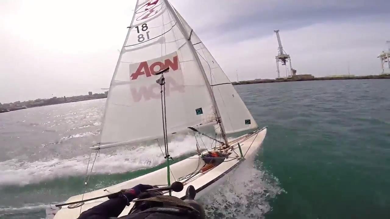 14 foot Skiff sailing in Port Elizabeth, South Africa