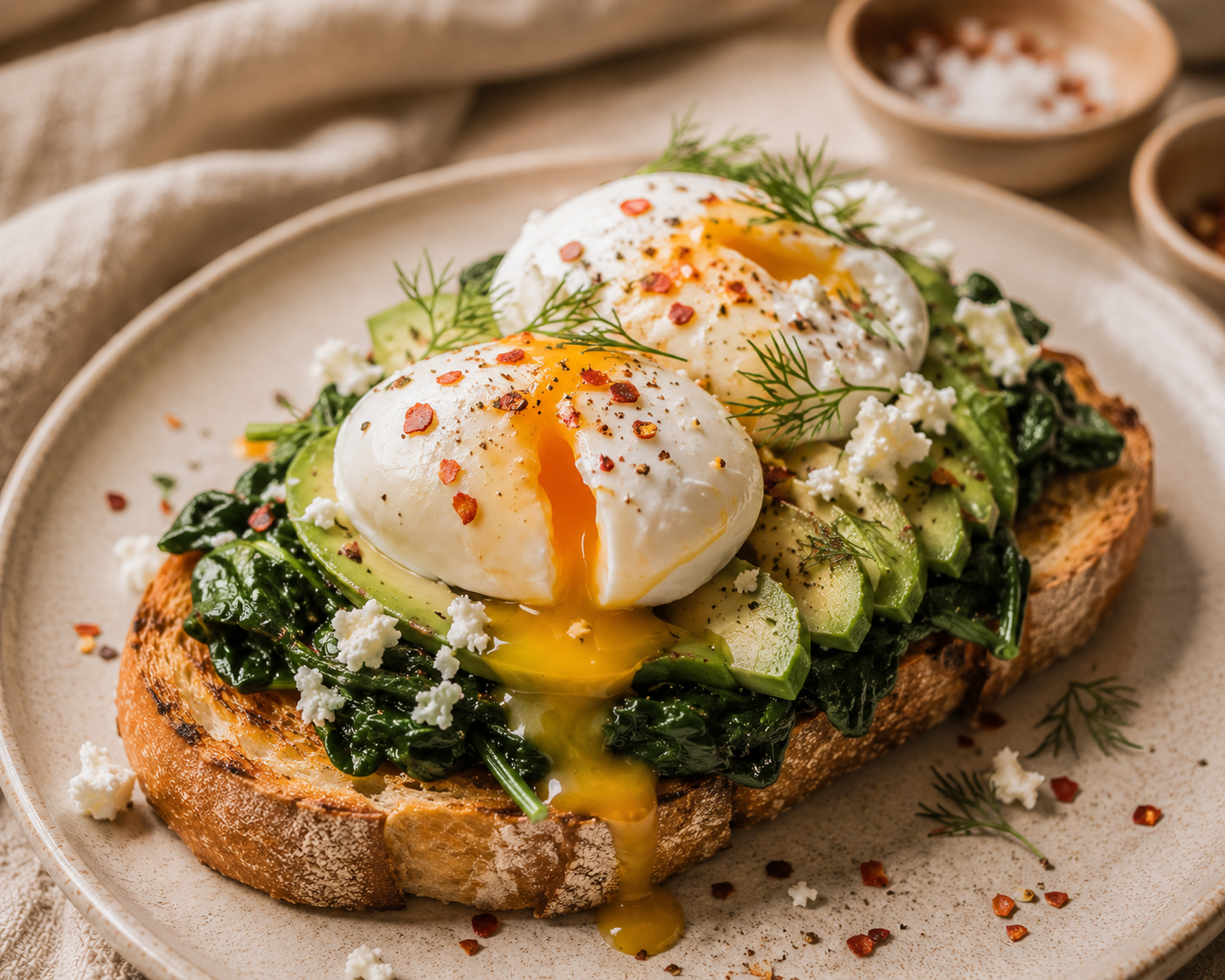 Soft Eggs on Fermented Sourdough
