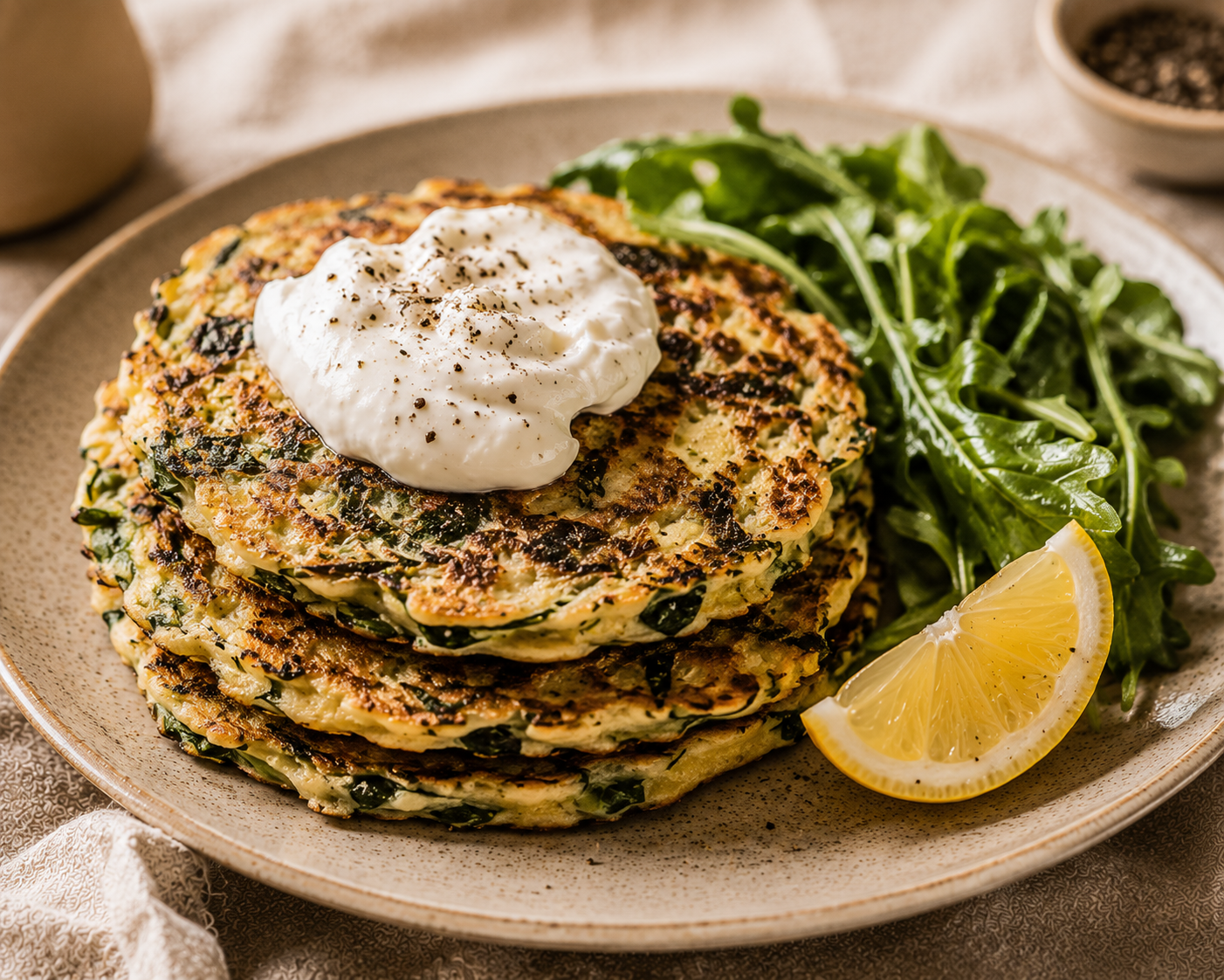 Savoury Sweet Potato & Spinach Pancakes