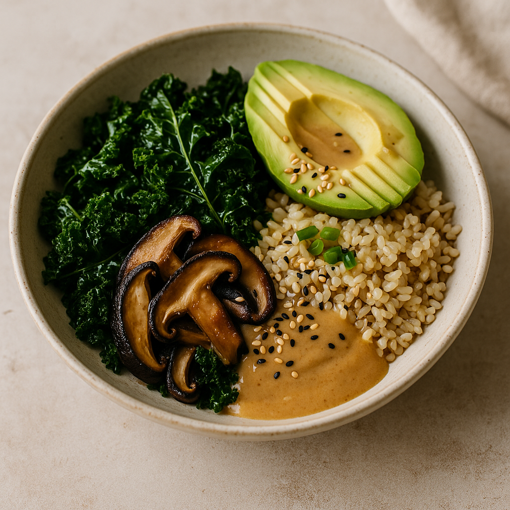 Miso & Ginger Braised Greens Bowl