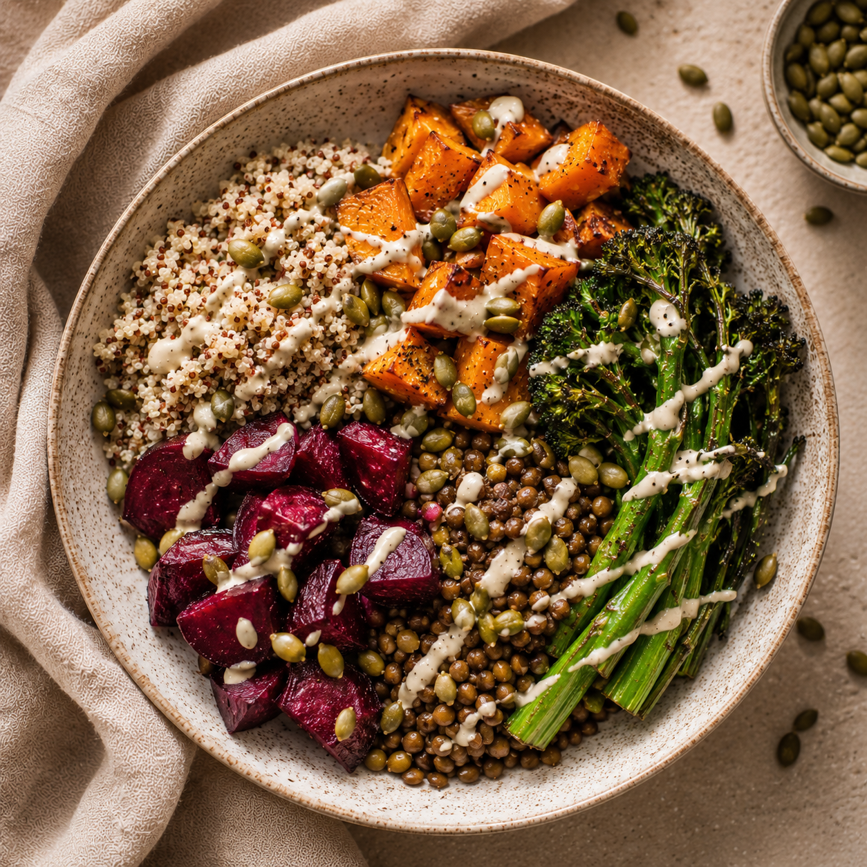 Roasted Vegetable & Lentil Grain Bowl