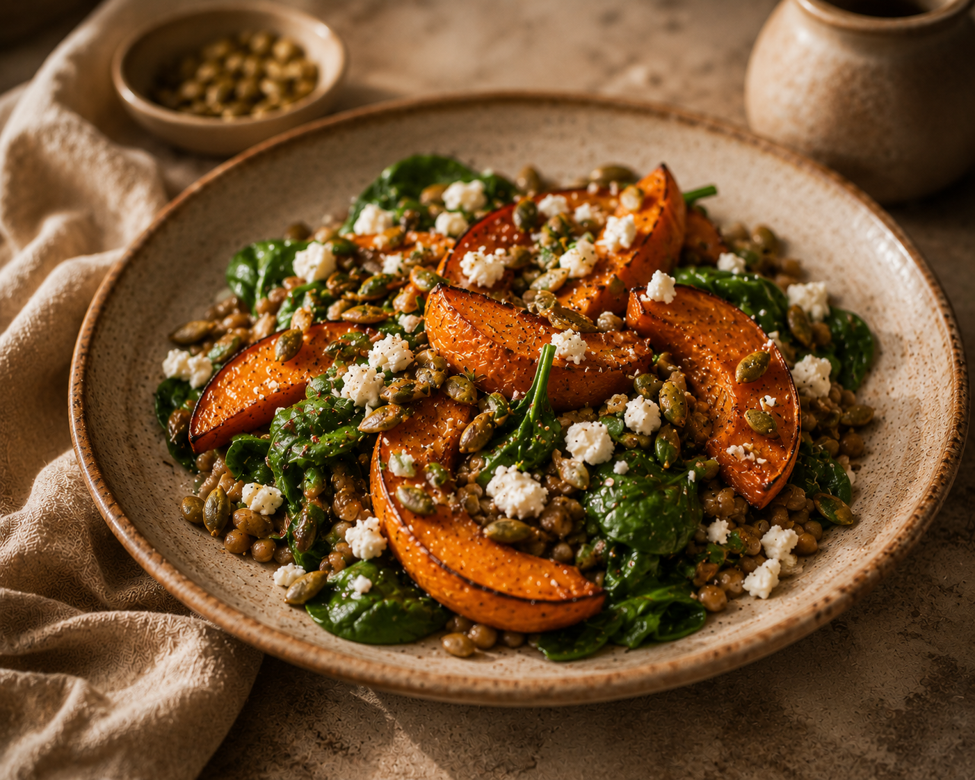 Lentil & Roast Pumpkin Warm Salad