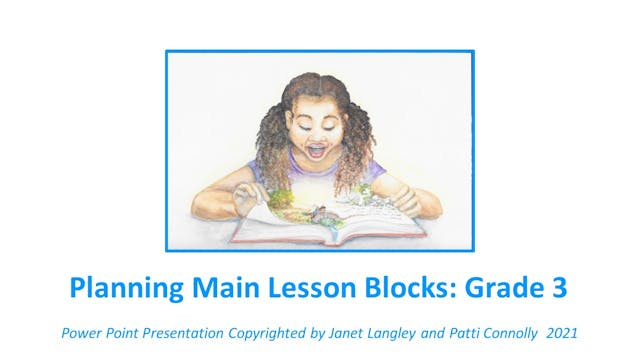 Planning Main Lesson Block Grade 3