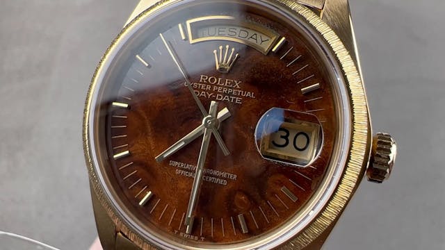 Rolex Day Date Burled Walnut Dial and...