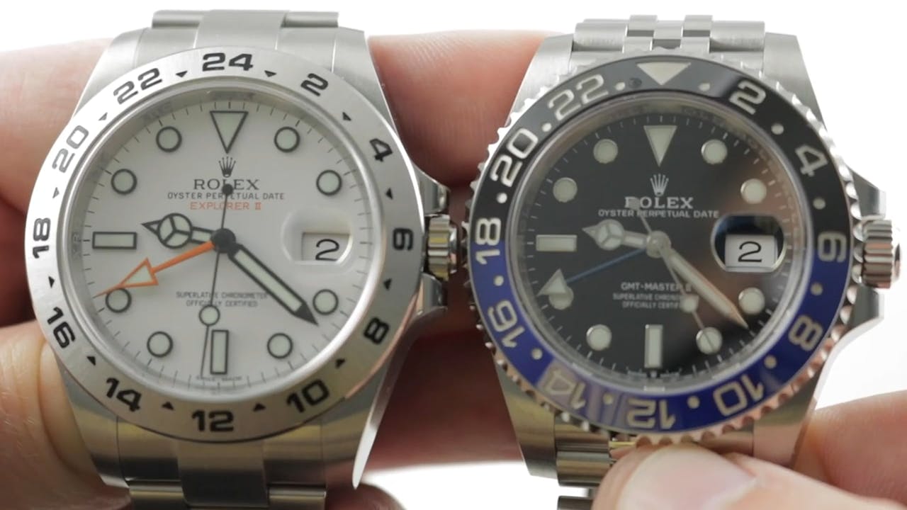 Rolex GMT Master II "Batman" 126710BLNR vs Rolex Explorer II 216570 Versus - WatchBox