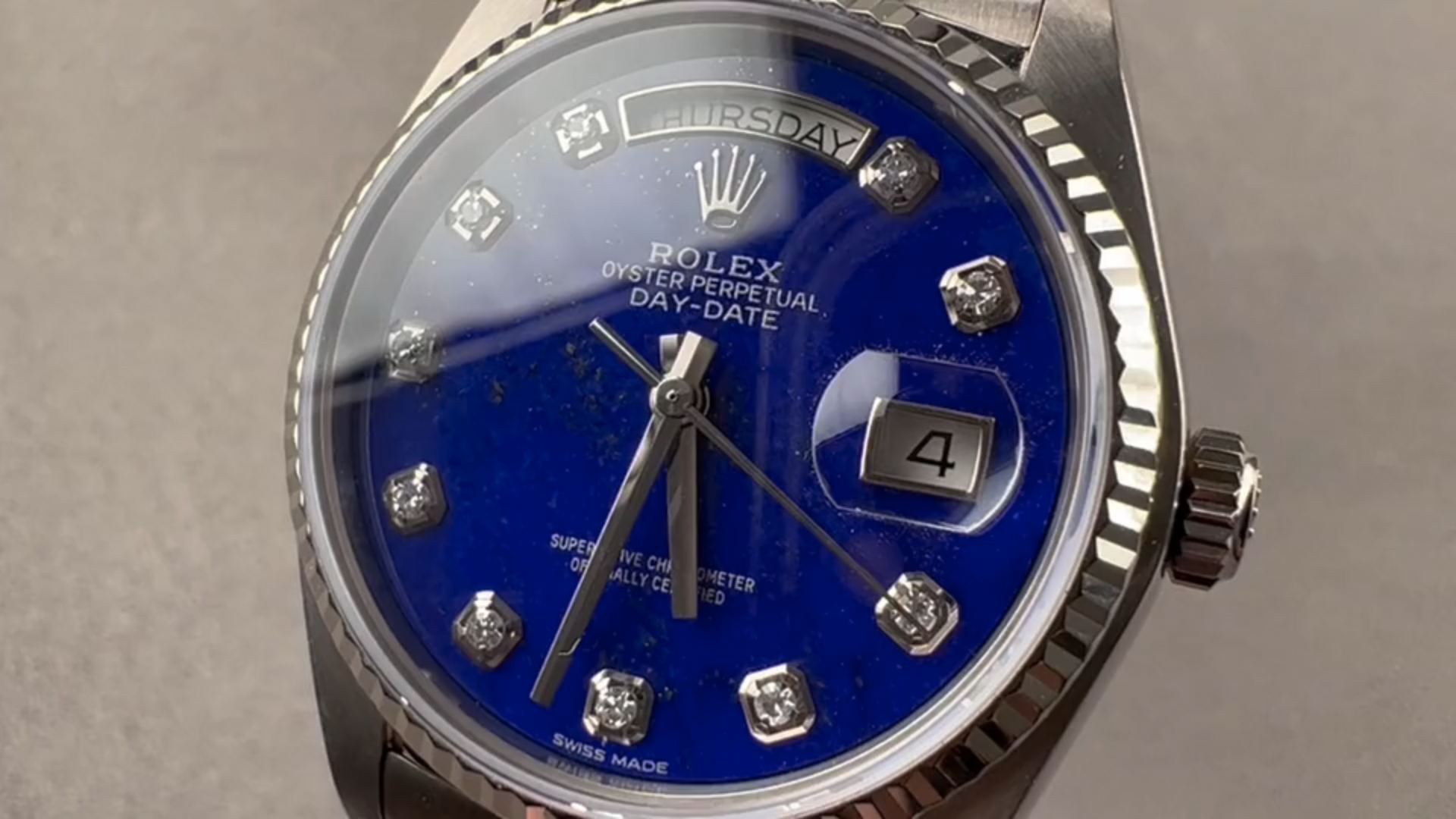 Rolex Day Date Lapis Lazuli Dial White Gold 18039