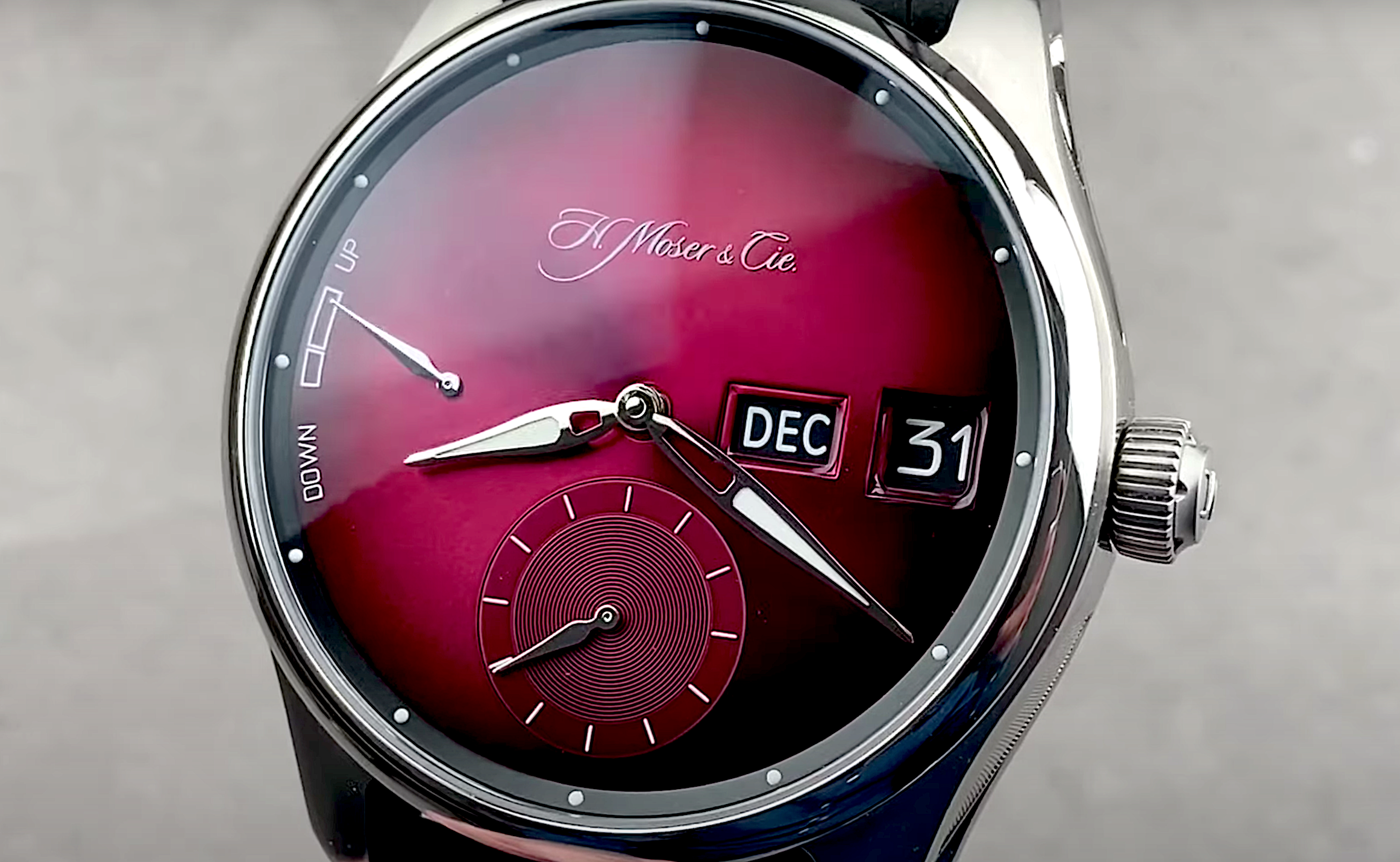 H. Moser & Cie Pioneer Perpetual Calendar Burgundy MD 3808-1200