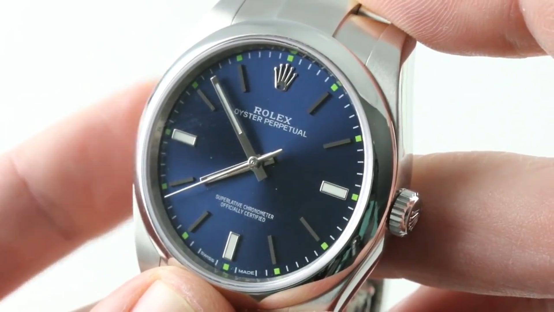 Rolex Oyster Perpetual 39mm Blue Green Dial 114300 Review