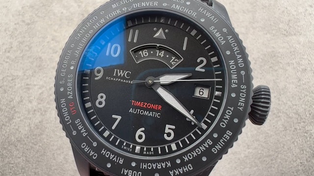 IWC Pilot's Watch Timezoner Top Gun Ceratanium W3955-05
