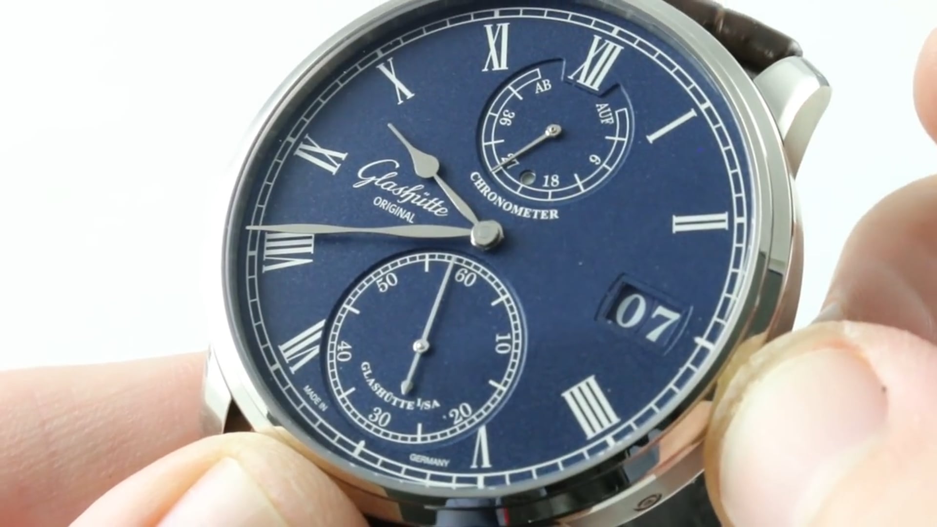 Glashutte Original Senator Chronometer (Blue Dial White Gold) 58 01 05 34 30
