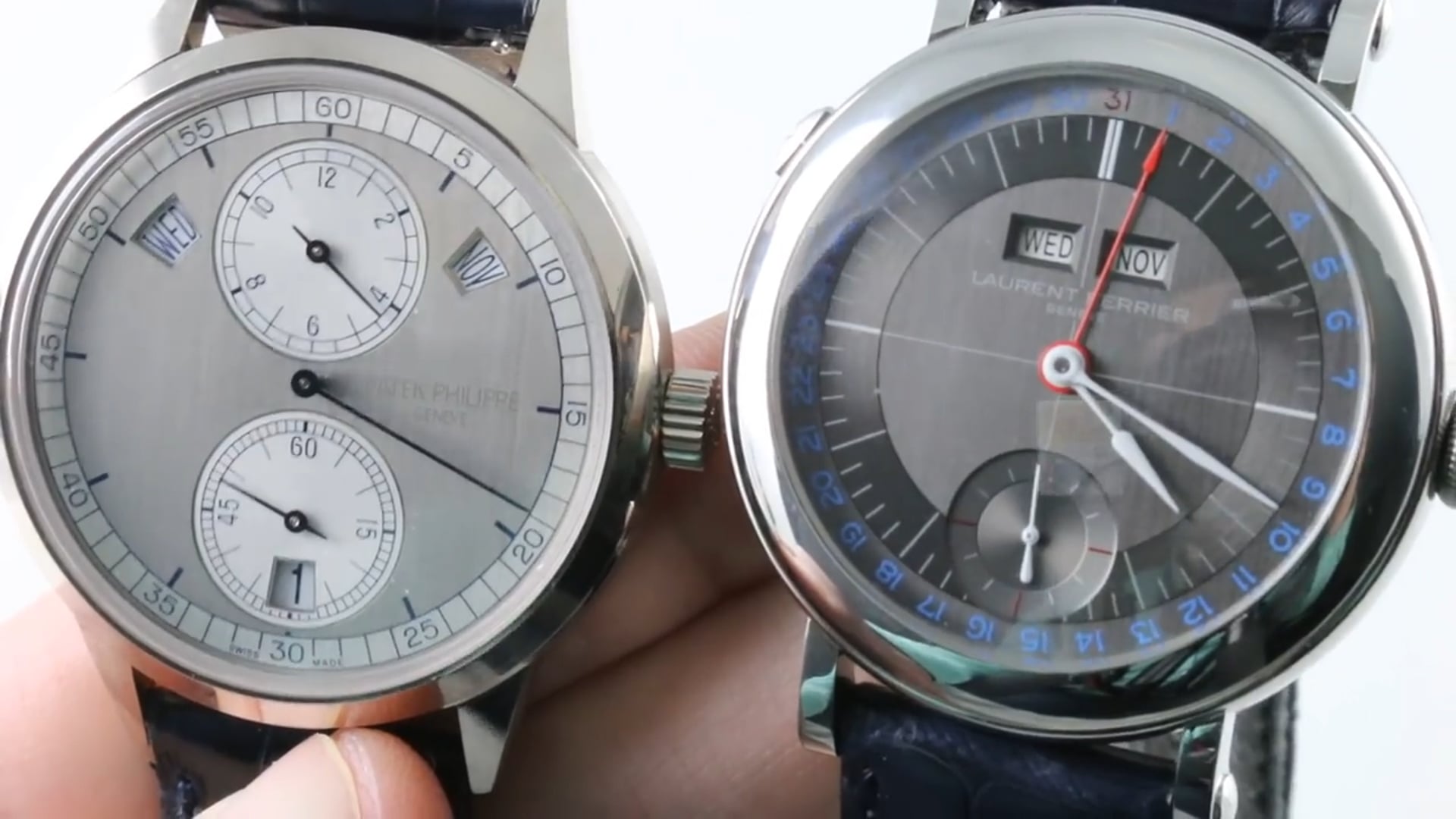 Annual Calendars: Patek Philippe 5235G vs Laurent Ferrier Montre Ecole