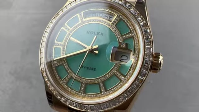 Rolex Day-Date 36 Jade Dial With Diam...