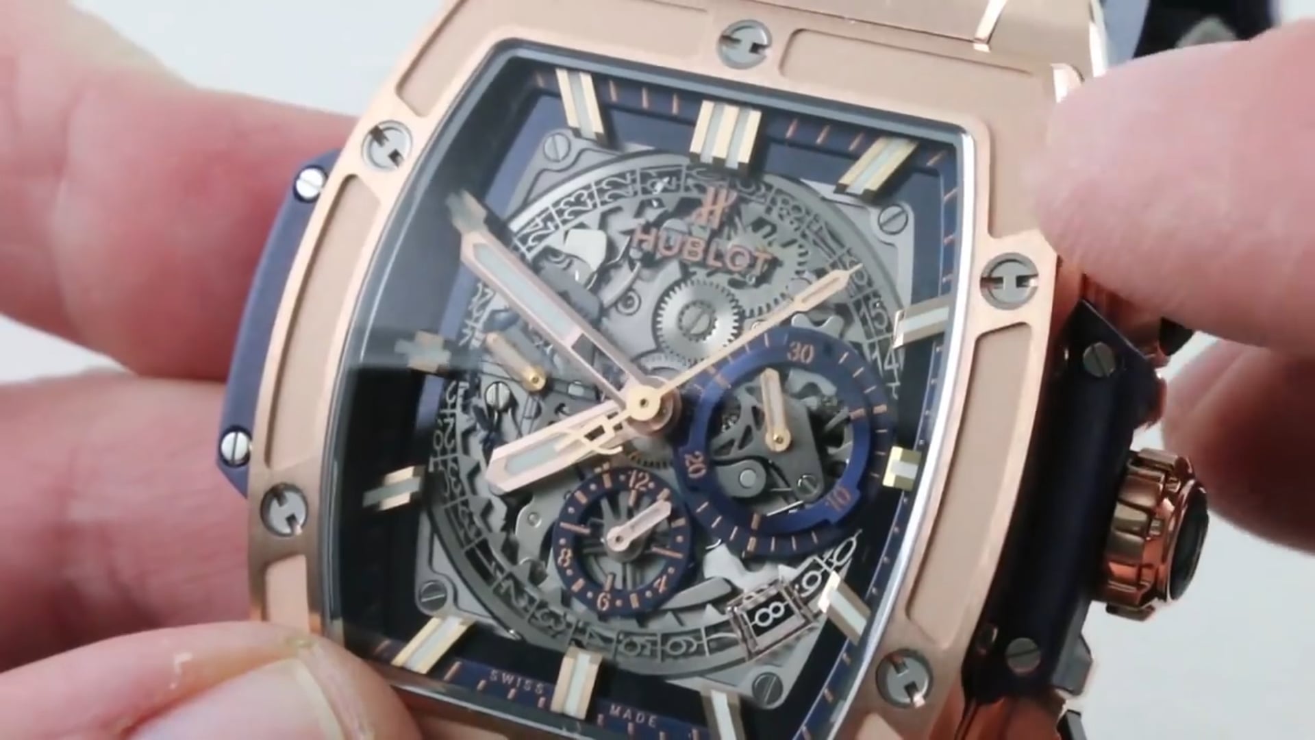 Hublot Spirit Of Big Bang King Gold Blue (El Primero) 601.Ox.7180.LR Rose Gold
