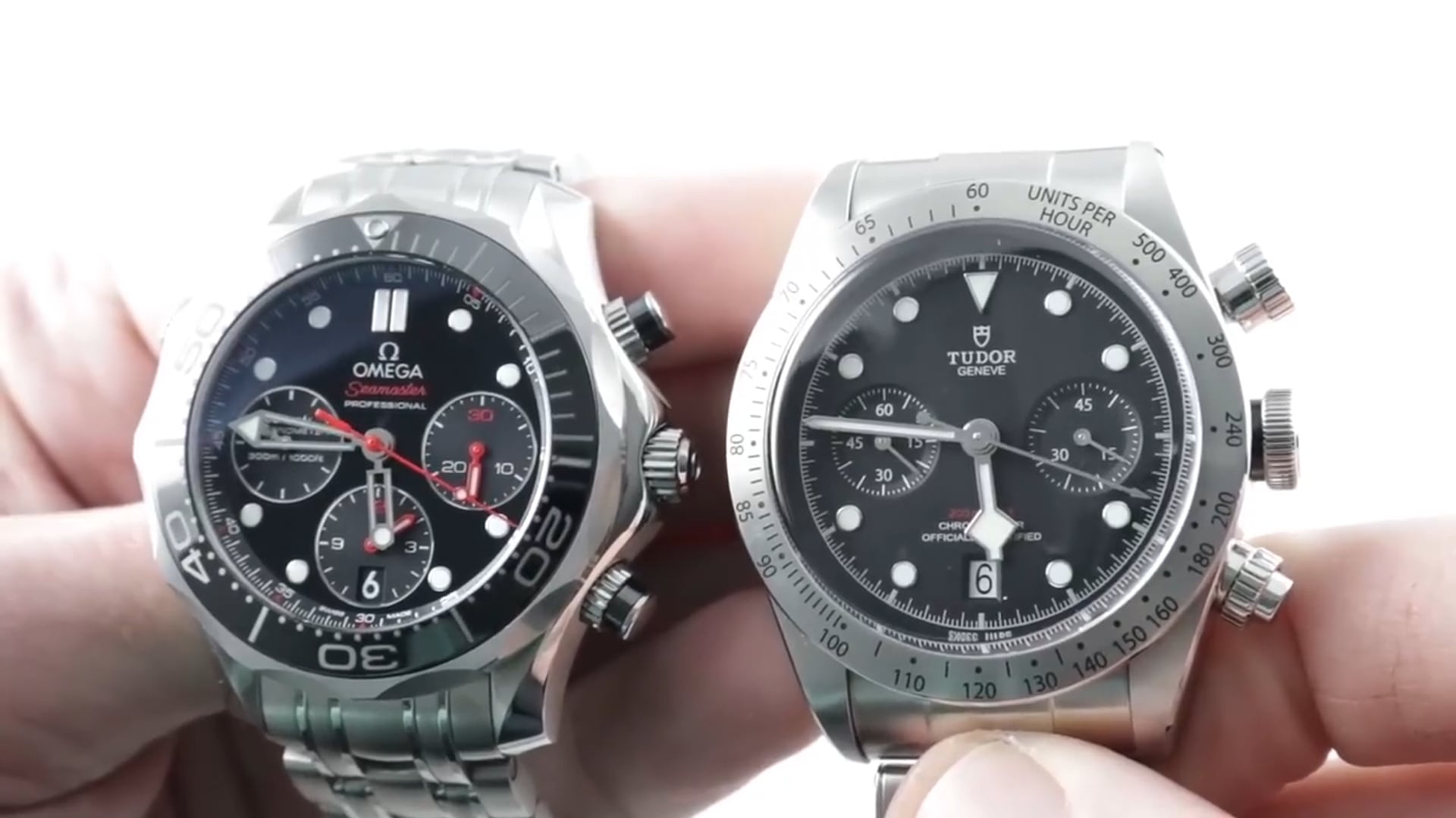 Omega Seamaster Diver Chrono 212.30.42.50.01.00 vs Tudor Black Bay Chrono 79350
