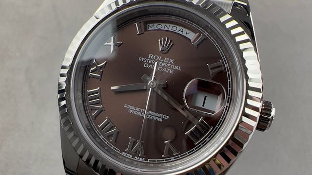 Rolex Day Date II Chocolate Brown Rom...