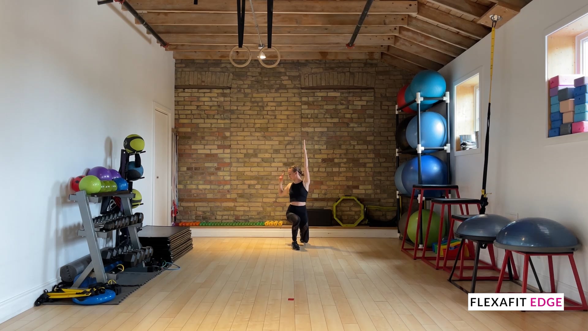 Forward lunge reach back with hip turnouts & air position: Foundation-Elite