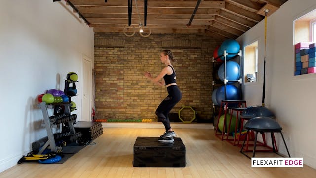 Single leg 1/2 turn loop box jumps: A...