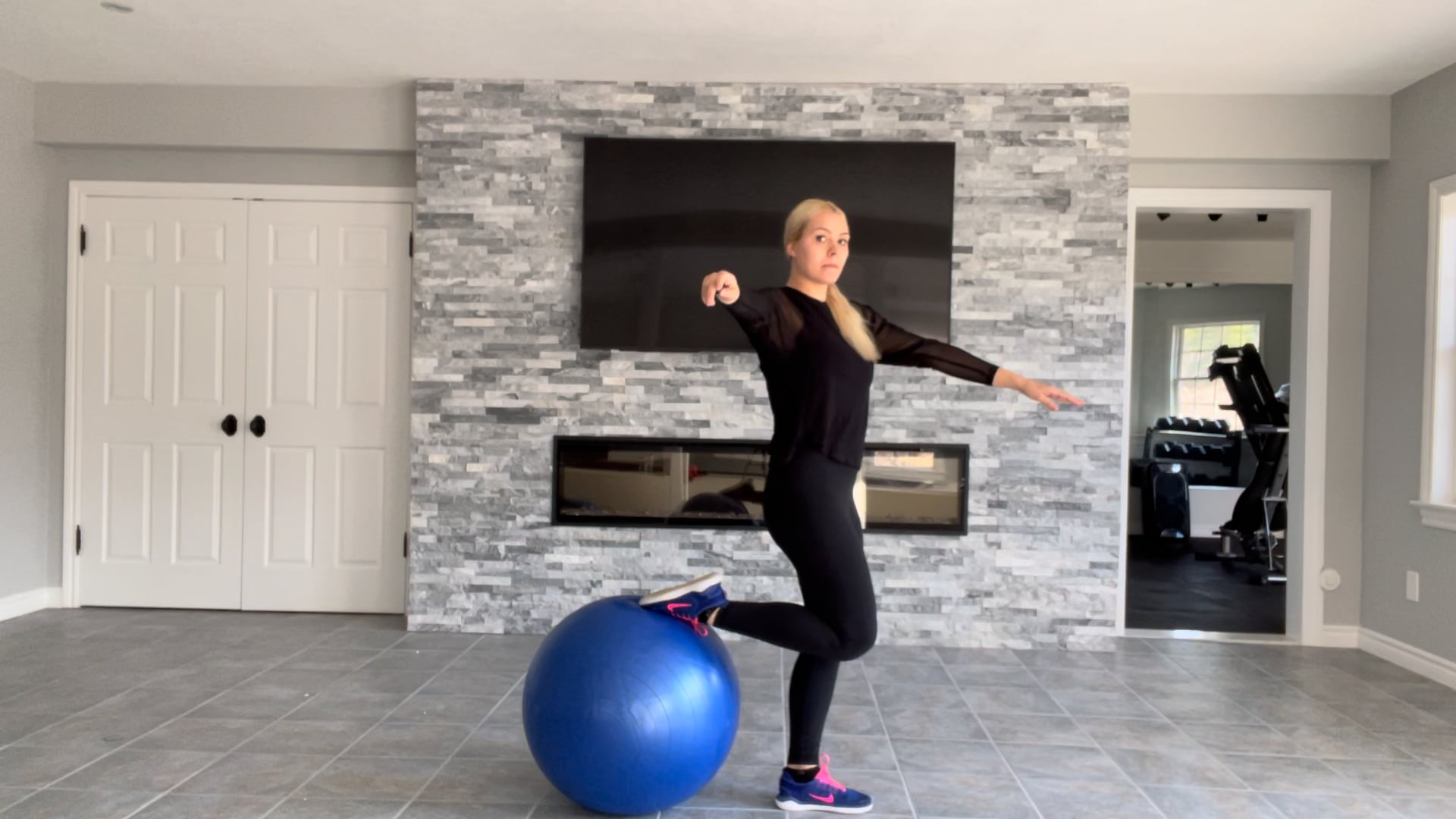 Advanced-Elite: Off-ice flip reach back with yoga ball drill