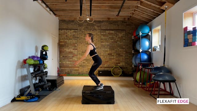 Two foot plyo jump to 1/4 turn step d...