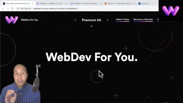 SVG Draw with Anime.js Script in Webflow