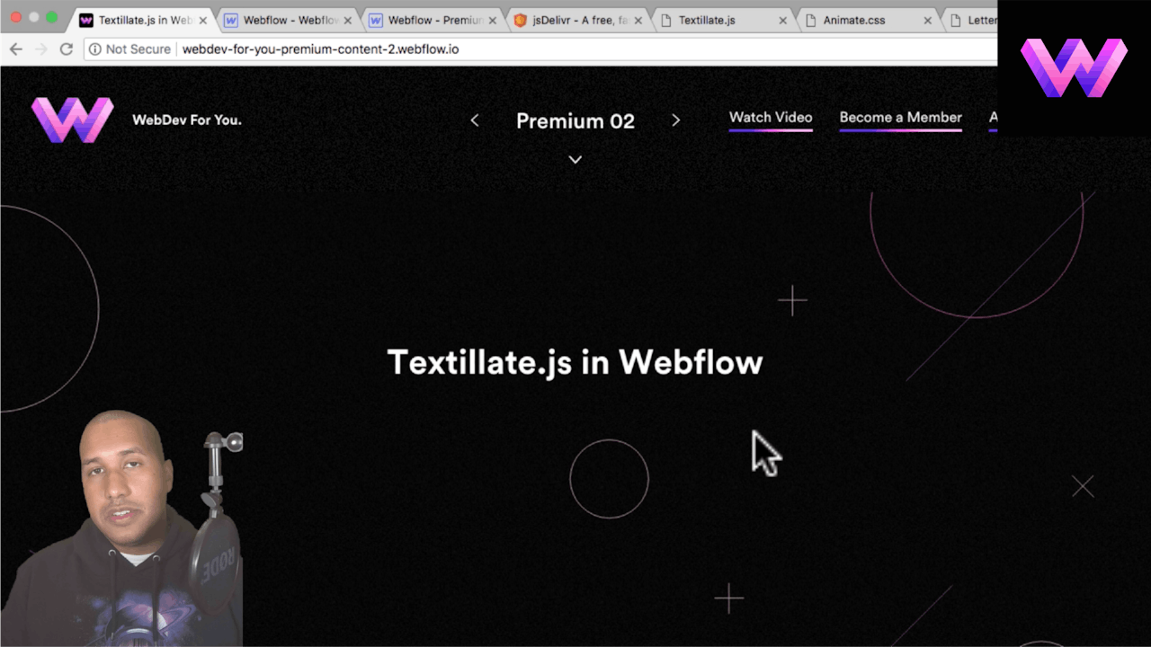 Textillate.js Script in Webflow