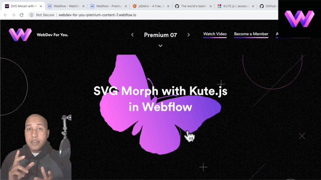 Kute.js Script in Webflow