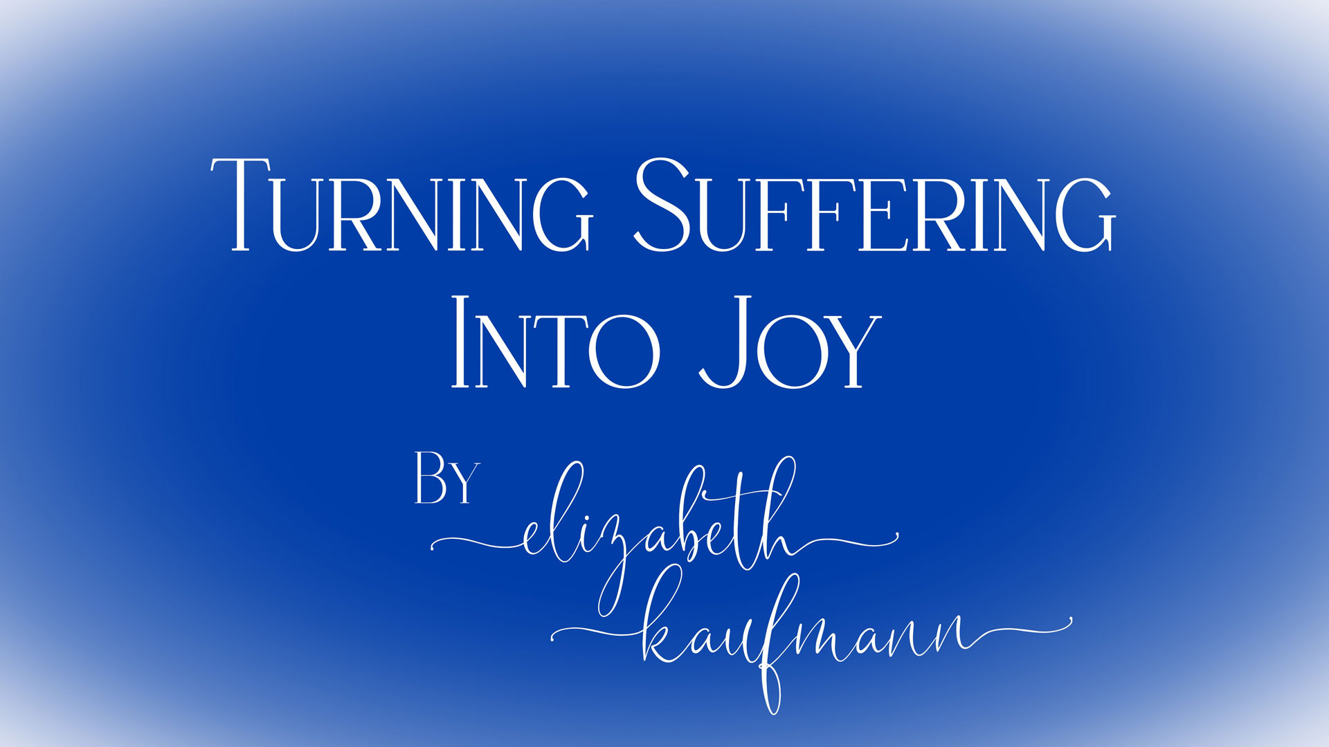 Turning Suffering into Joy - April 2024
