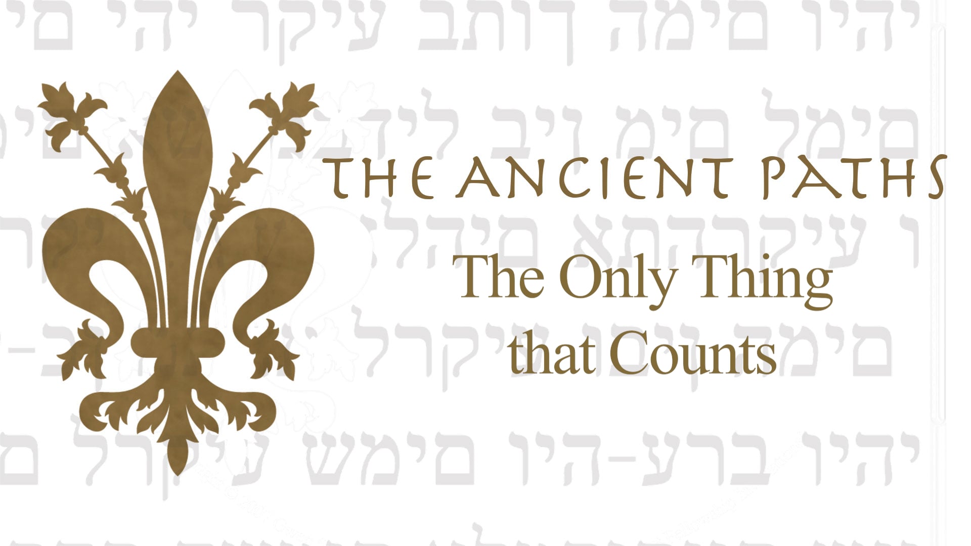 The Only Thing That Counts