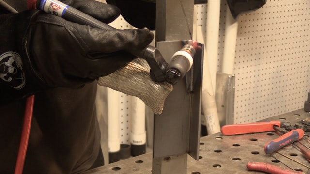 TIG welding vertical 3F tee joint - carbon steel 11ga