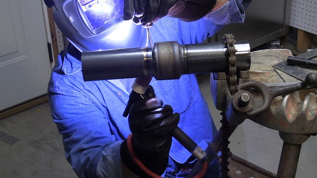 TIG Welding a carbon steel socket weld with a turntable