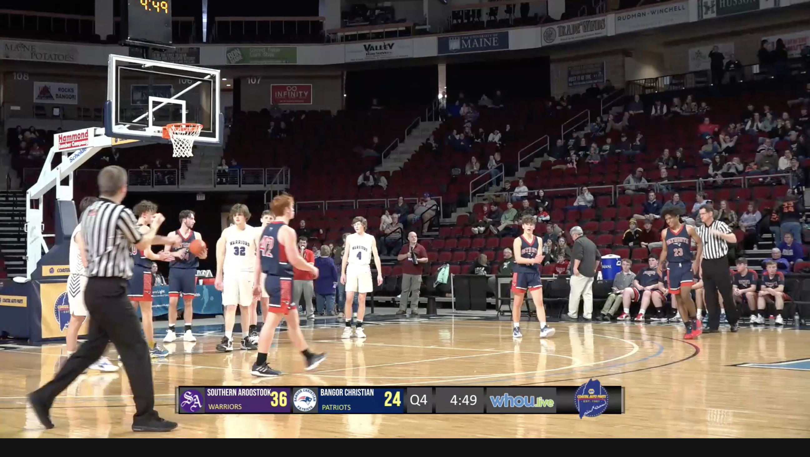 #1 Southern Aroostook vs. #4 Bangor Christian Boys Class D Semi-Final 2-22-23