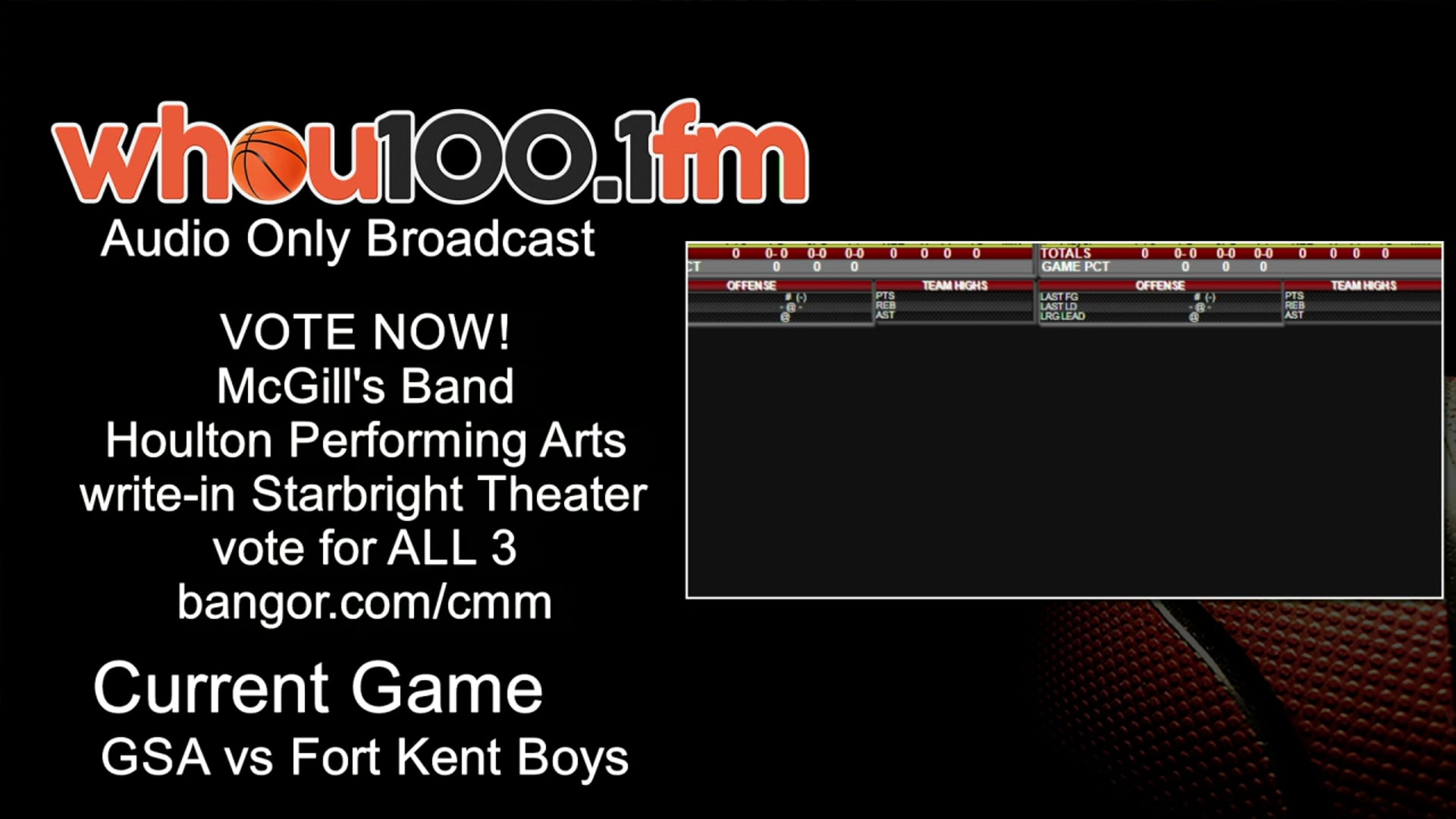 Bangor Tournament Coverage - Live Stats and Audio GSA vs Ft Kent Boys