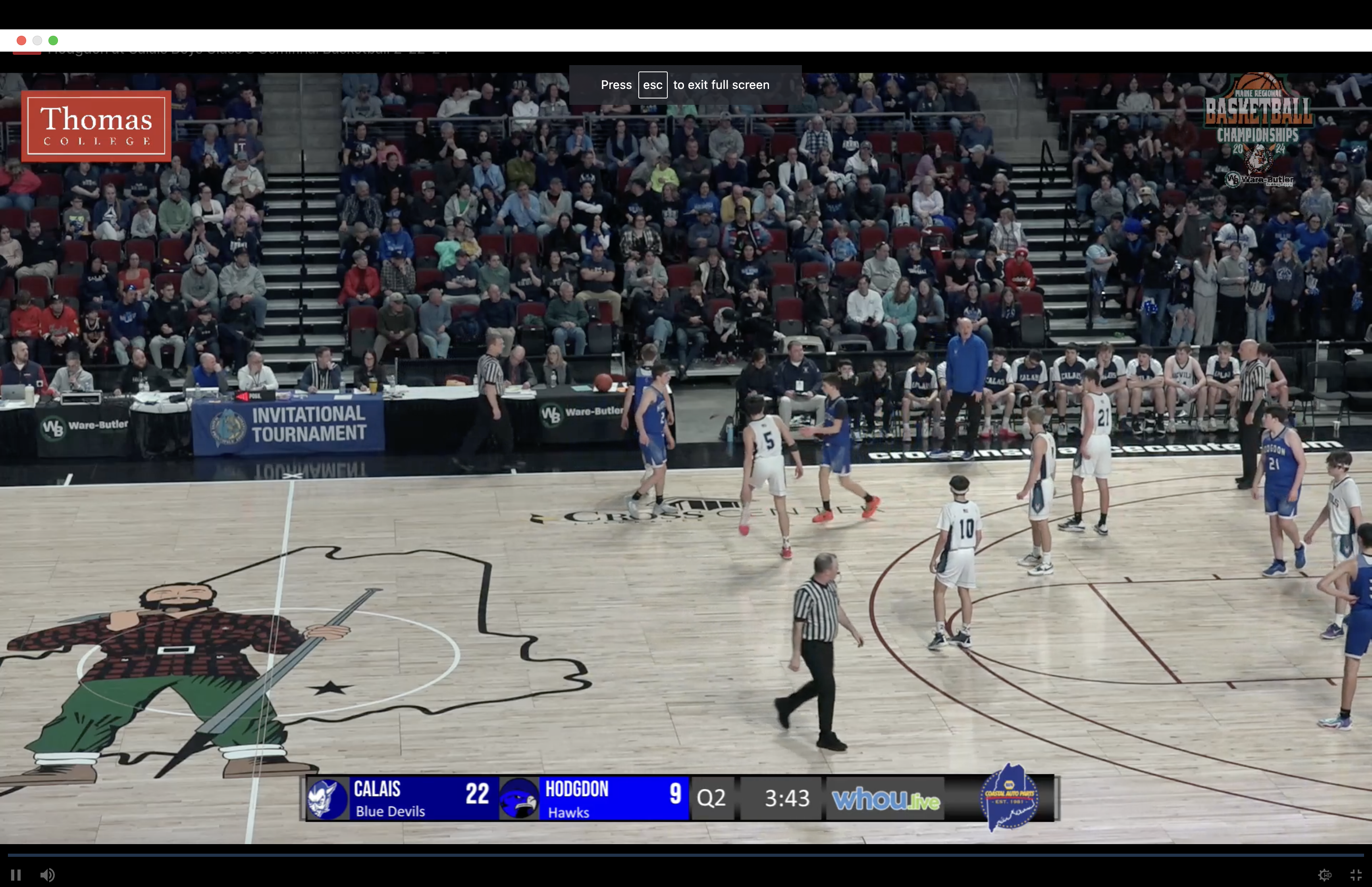 Hodgdon at Calais Boys Class C Semifinal Basketball 2-22-24