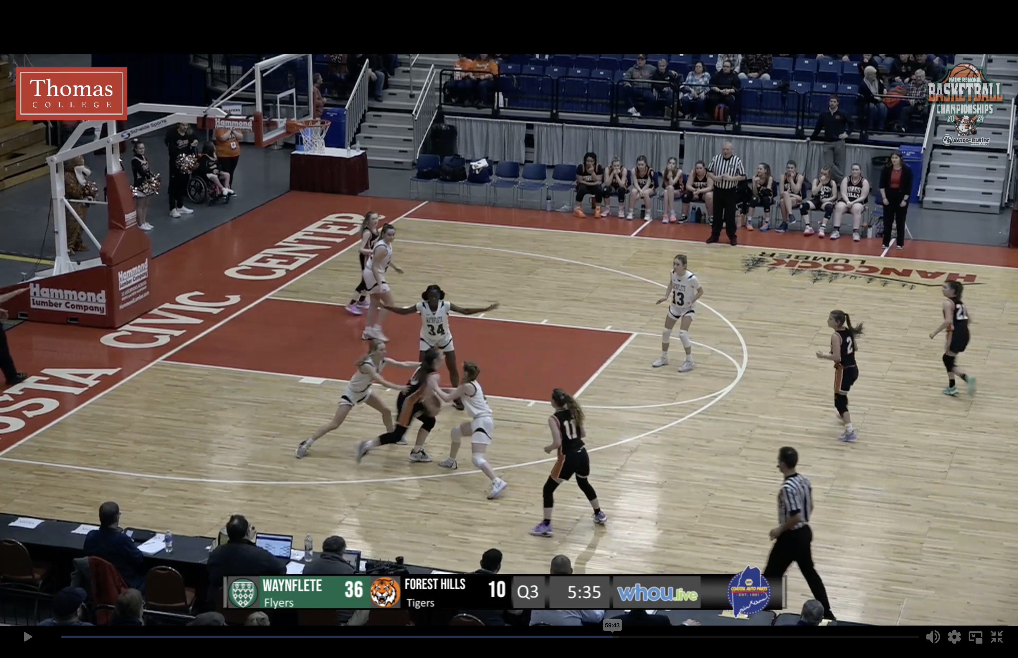 Forest Hills at Waynflete Girls Class D Semifinal Basketball 2-22-24