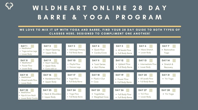 Barre & Yoga 28 Day Program