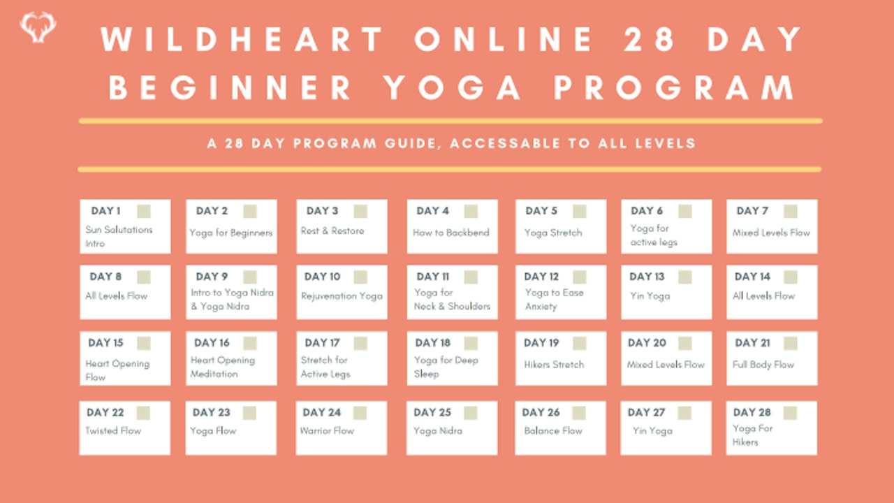 Yoga for Beginners 28 Day Program - WildHeart Online Studio