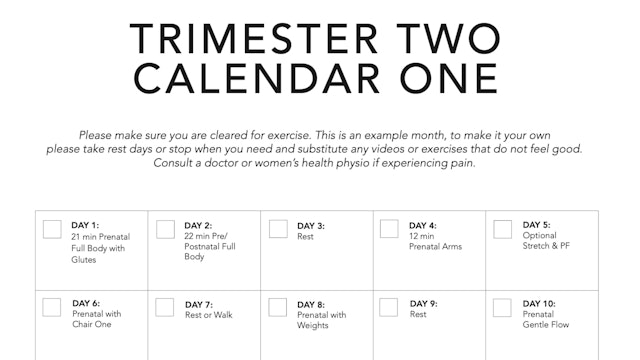 Trimester Two Calendar One