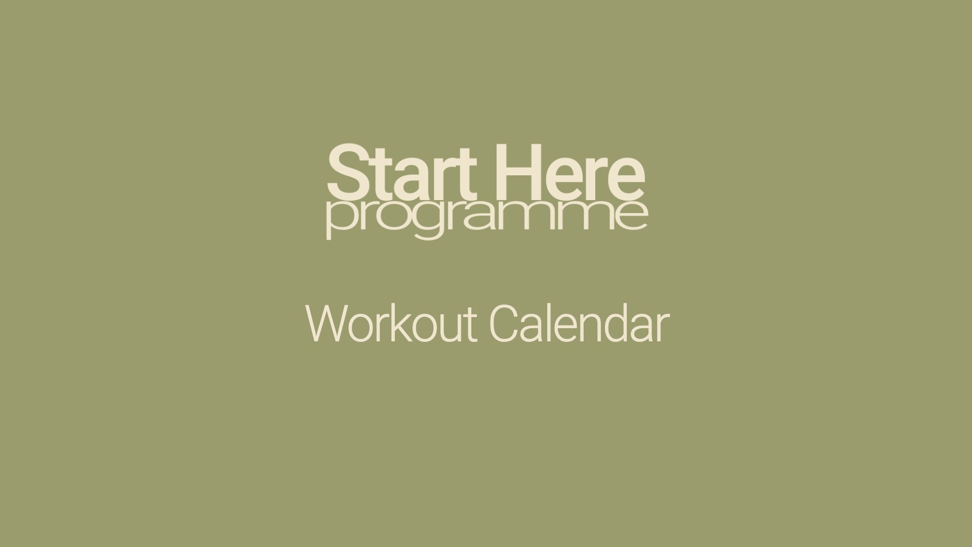 Daily Workout Calendar 