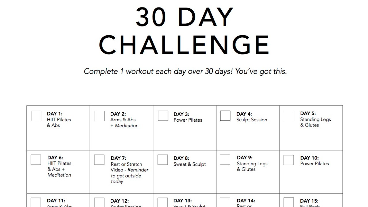 30 Day Challenge Wild Pilates Online